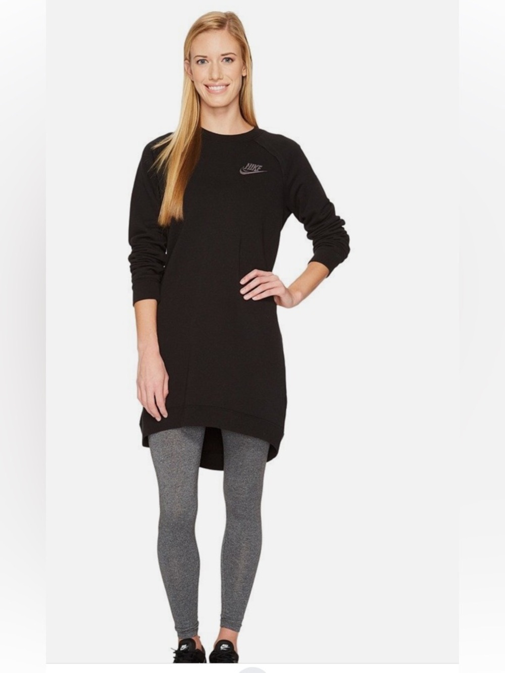 Nike Black Sweatshirt Dress with Pink Logo size small